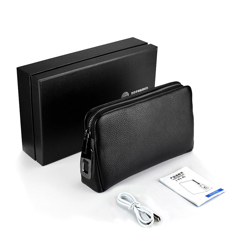 Sacoche en Cuir avec Serrure à Empreinte Digitale