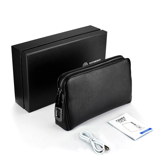 Sacoche en Cuir avec Serrure à Empreinte Digitale