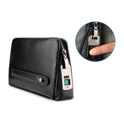Sacoche en Cuir avec Serrure à Empreinte Digitale