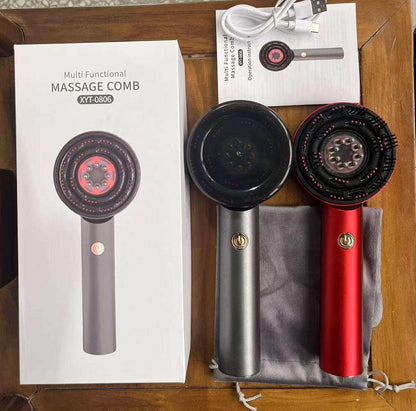 Brosse Massante Électrique 3-en-1 - Stimulation Capillaire, Massage Relaxant & Croissance des Cheveux